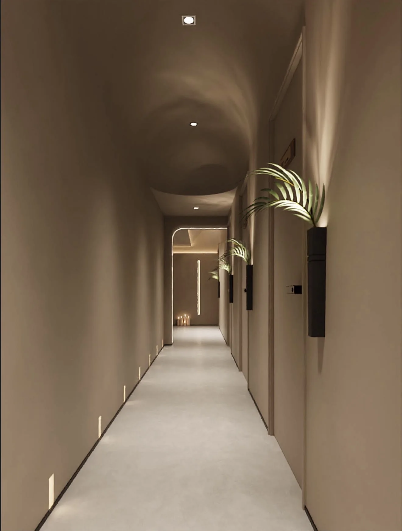 Тивок spa ходник со топло осветлување