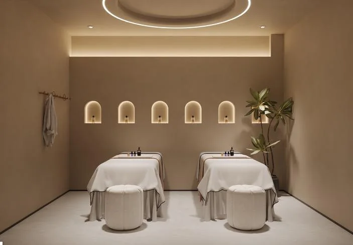 Двојна massage treatment room со топли ѕидни ниши